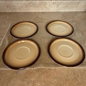 Elegant Brown and Cream Dinner Plates Set